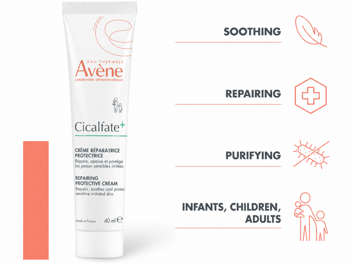 Avène Cicalfate+ Restorative Protective Moisturizer 40ml - Postbiotic Skincare - Gentle Rejuvenating Barrier Cream for Dry, Irritated, Sensitive Skin - Hydrating Fragrance-Free for Face and Body