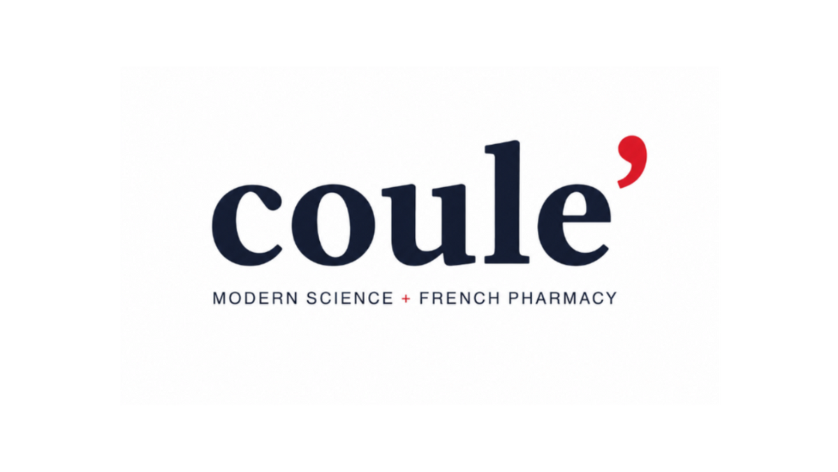 Logo of 'coule' with text 'Modern Science + French Pharmacy' on a white background