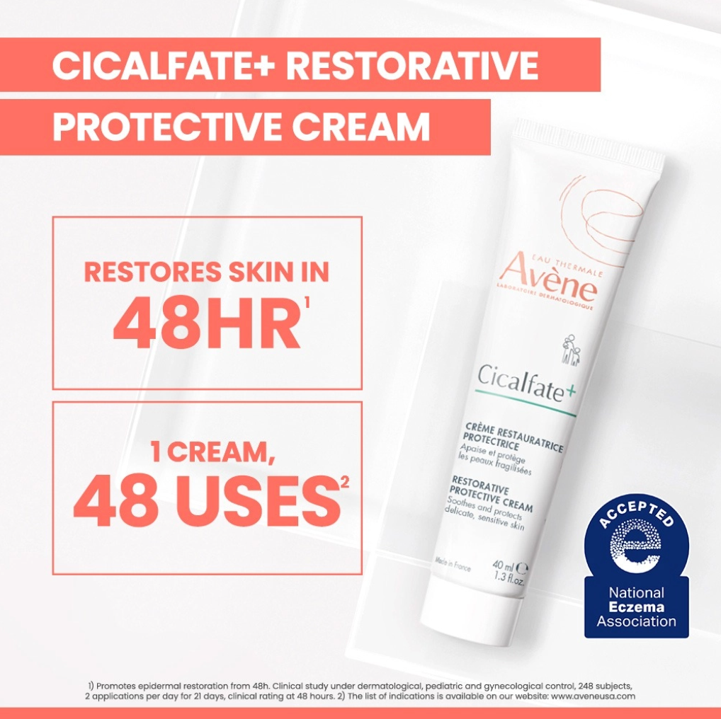 Avène Cicalfate+ Restorative Protective Moisturizer 40ml - Postbiotic Skincare - Gentle Rejuvenating Barrier Cream for Dry, Irritated, Sensitive Skin - Hydrating Fragrance-Free for Face and Body